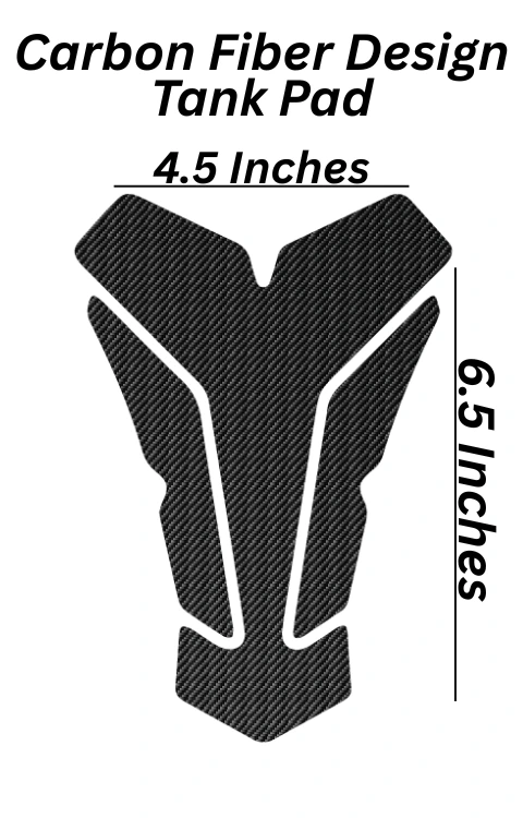 Carbon Fiber Design Tank Pad | 3D Epoxy Tank Pad, Sleek & Durable, Waterproof, Pack of 1